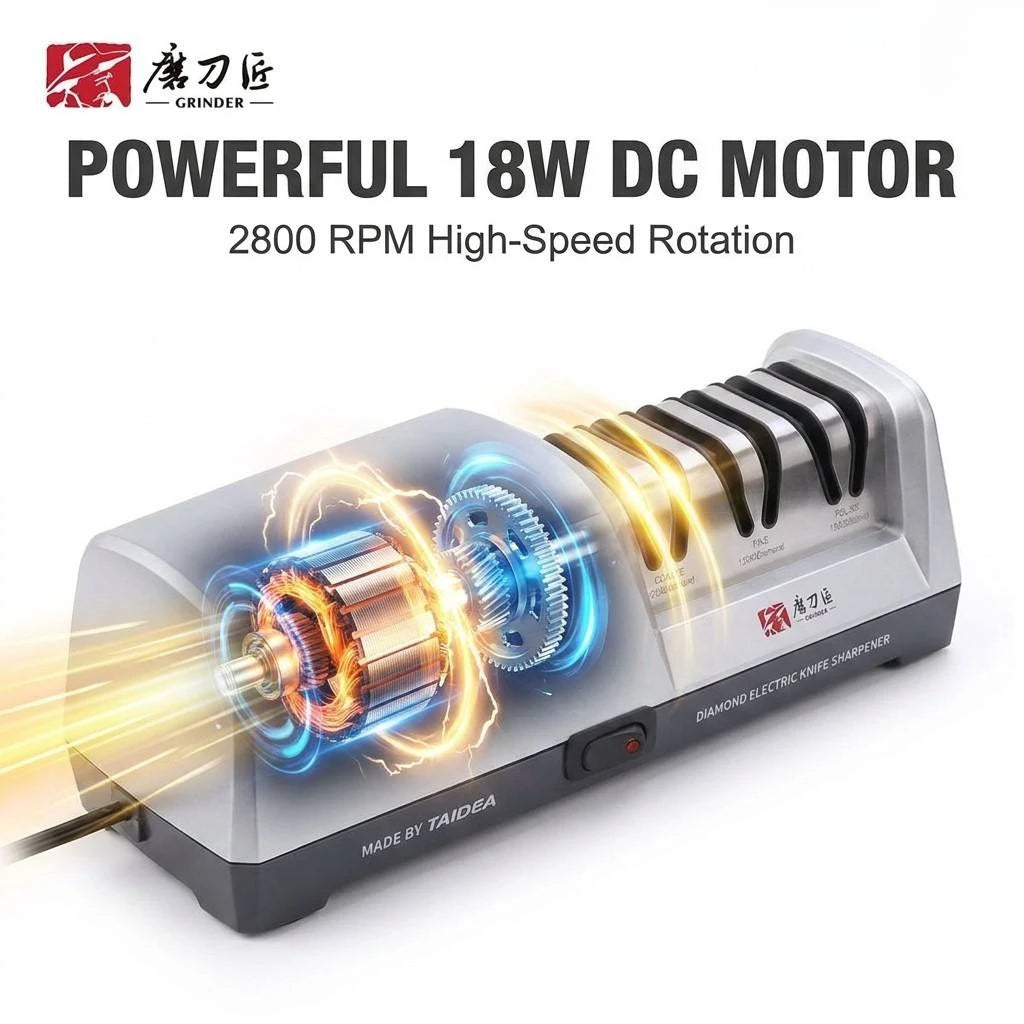 US Stock 18W 3-Stage Electric Diamond Knife Sharpener 15 Degree Angle Guide Sharpening System, US Plug Professional Sharpener