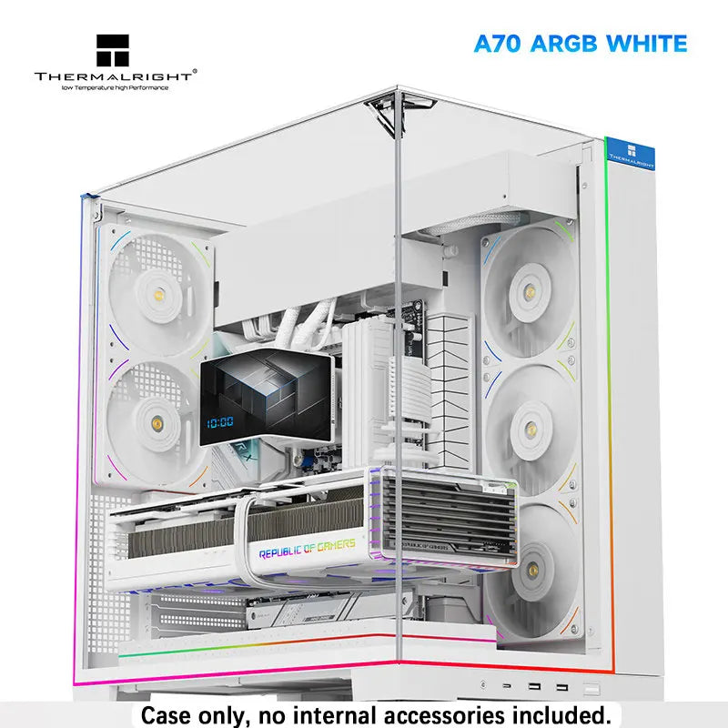 كيس ألعاب مكتبي Thermalright A70 بتصميم بانورامي بدون أعمدة - ألواح زجاجية من ثلاث جهات / يدعم تبريد مائي 360 ملم