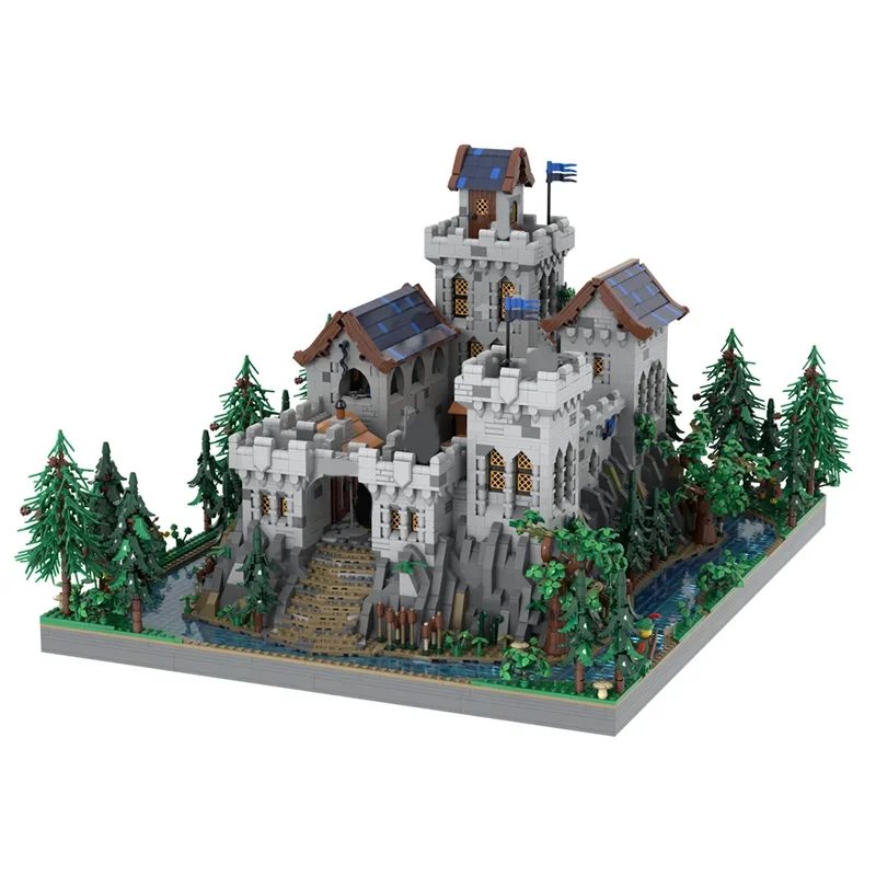 New 10003Pcs Moc European Medieval Street View Black Falc Castle  Model Diy Creative Ideas Toys Birthday Gifts Custom Puzzles