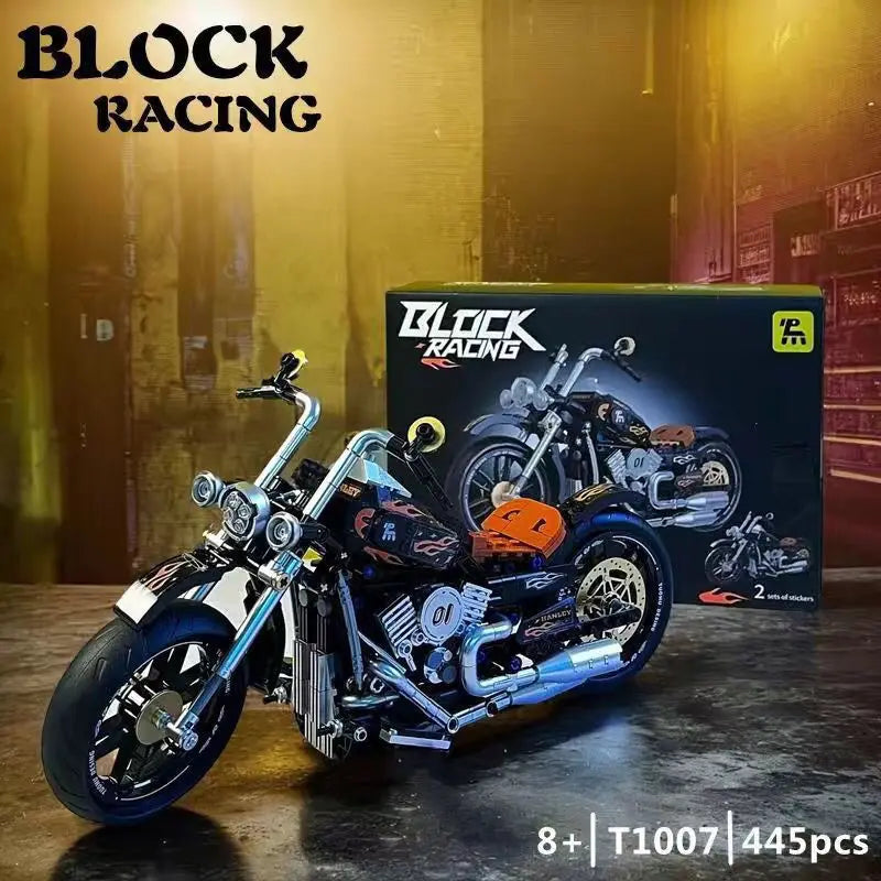 Classic Retro Motorcycle Building Blocks Set Technic Model Kit for Adults Kids STEM Educational Toys Children's Gift for Boys