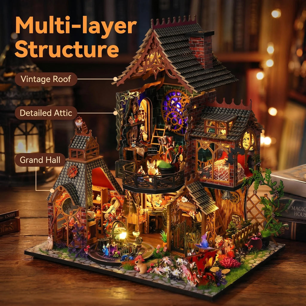 DIY Wooden Dollhouse Kit with Miniature Furniture Handmade Home Model Assembly Toy for Birthday Gifts
