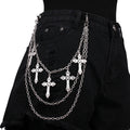 Layered Punk Steet Spike Rivet Metal Chain Keychains For Women Men Pants Jeans Biker Goth Rock Belt Chains Jewelry Accessories
