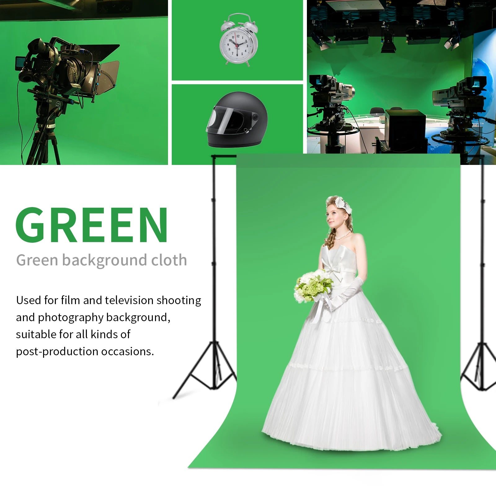 Selens Green Screen Backdrop Chroma key 1.6m x 3m Background for Studio Photo Lighting Green Screen Collapsible Background