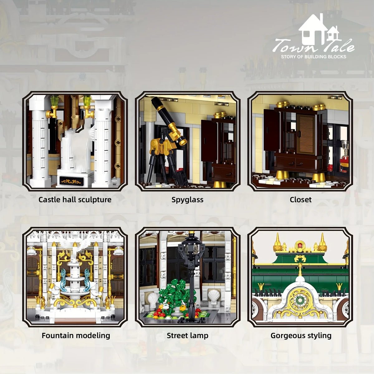 11930PCS Grand Palace Building Blocks Set Large European Baroque Royal Castle Modular Architecture Bricks MOC Street View Model Toys Kit Collectible Display Model Gift For Adult