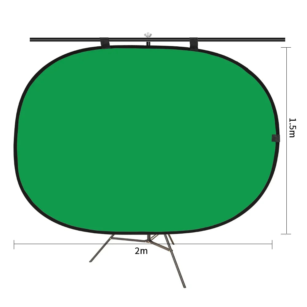 1.5x2M Green Blue Screen Live Streaming Foldable Photography Studio Backdrop Double Sided Background Artistic Graduation Photo