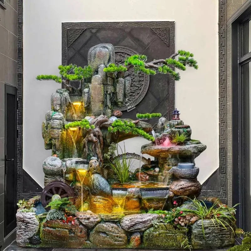 Large Scale Creative Waterfall Decoration Friends Rural Home Decor Indoor Ornaments