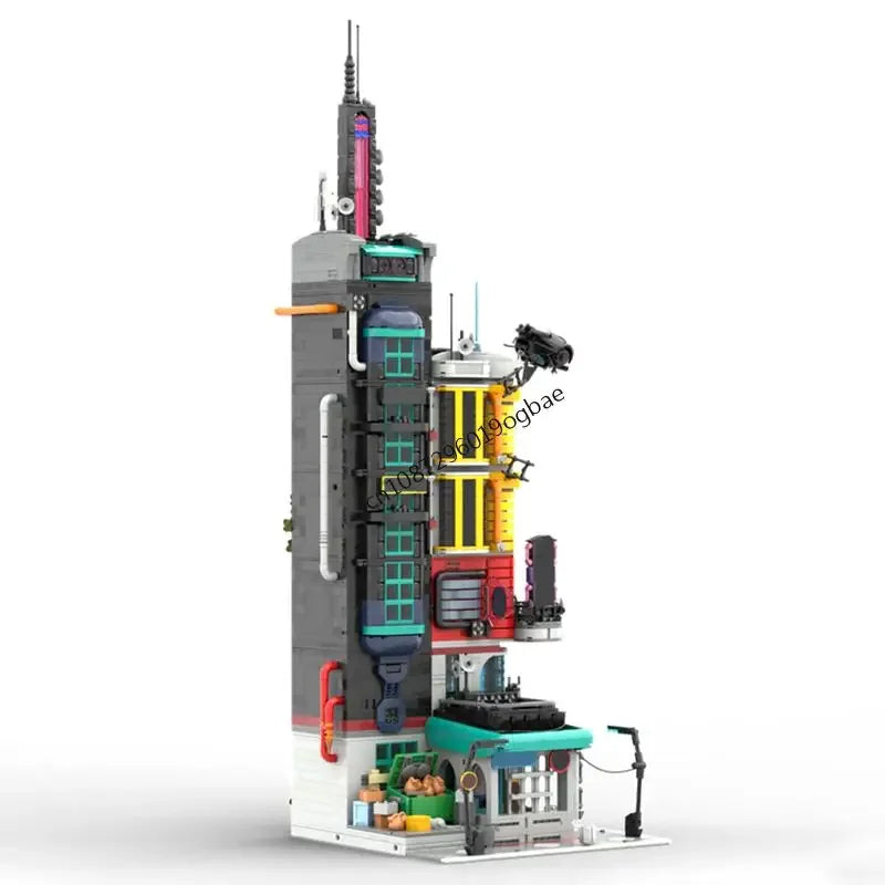 New 4095Pcs Cyb punk City series Street View Moc Modular Model Custom Puzzles Diy Creative Ideas Kids Toys Birthday Gifts