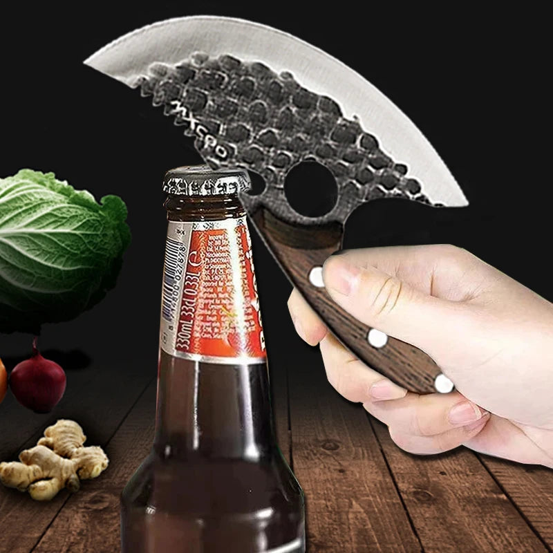 WXCOO Stainless Steel Kitchen Knives Handmade Forged Cleaver Boning Knife Fruit Vegetable Cutter Utility Knife DIY Bottle Opener