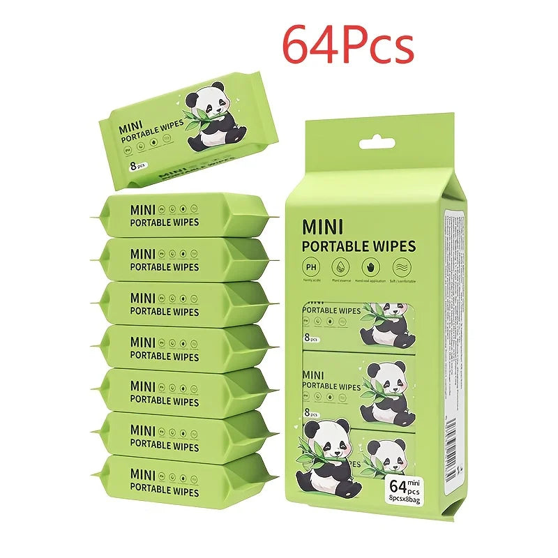 Mini portable wet wipes for carrying around