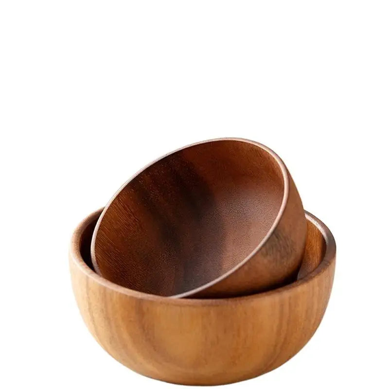 1Pcs Salad Bowl Practical Durable Wooden Simple Storage Holder Kitchen Bowl Cutlery
