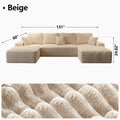 131'' Large Sectional Cloud Couch. Modular Corduroy Sofa Bed with Deep Seat.U-Shaped Boneless Sofa Couches for LivingRoom & Apartment, Bedroom. No Assembly Required