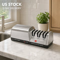 US Stock 18W 3-Stage Electric Diamond Knife Sharpener 15 Degree Angle Guide Sharpening System, US Plug Professional Sharpener