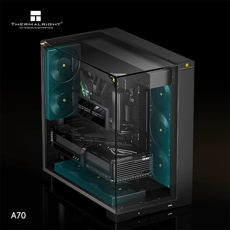 Thermalright A70 Panoramic Pillarless Mid-Tower Gaming Desktop Case - Three-Sided Glass Panels / Supports 360mm Liquid Cooling