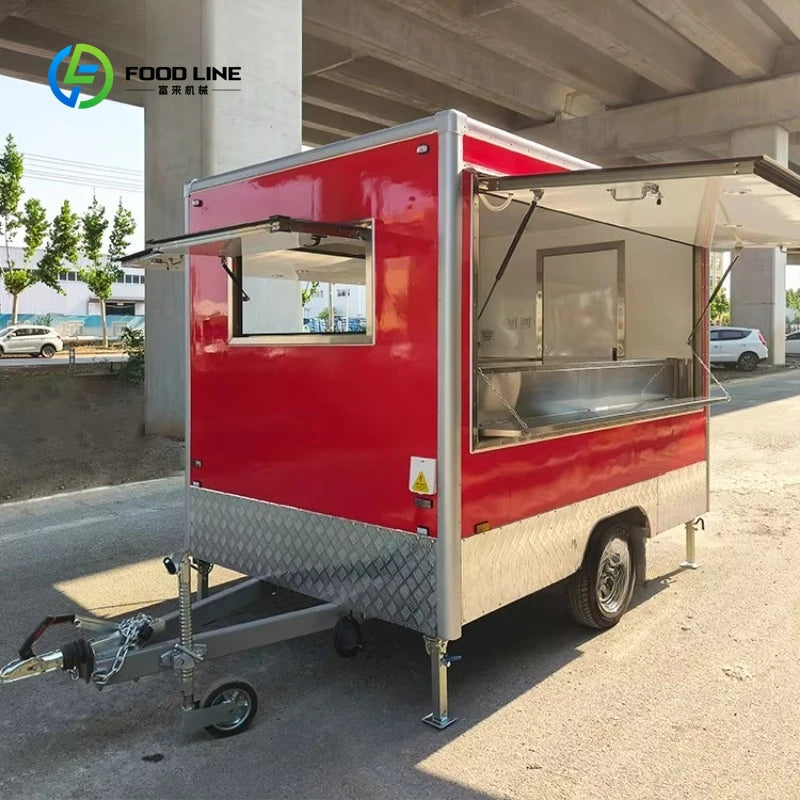 Foodtruck Mobile Restaurant Food Truck  Fully Equipped Small Coffee Cart Square Food Trailer