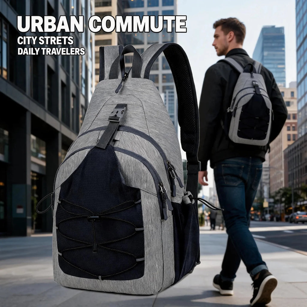 Pickleball Paddle Carrier Backpack, Versatile Cycling Chest Bag for Sports Enthusiasts and Travelers