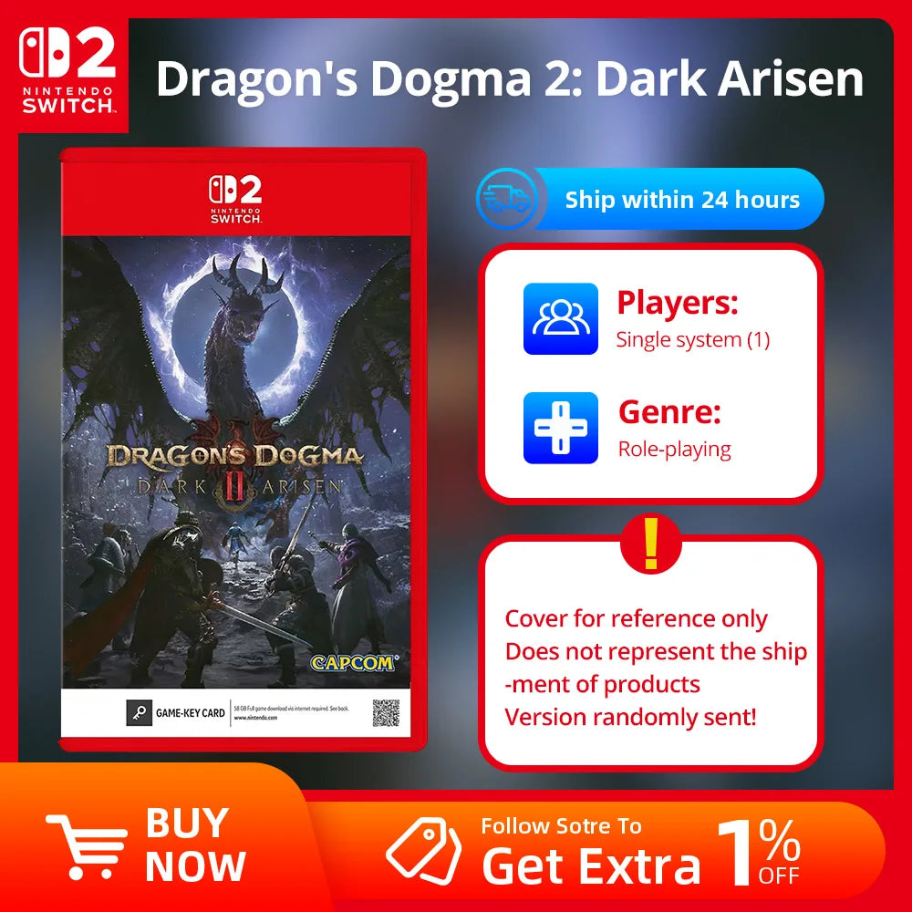 Nintendo Switch2  Game -Dragon's Dogma 2 Dark Arisen - Games Physical Cartridge for Nintendo Switch OLED Lite