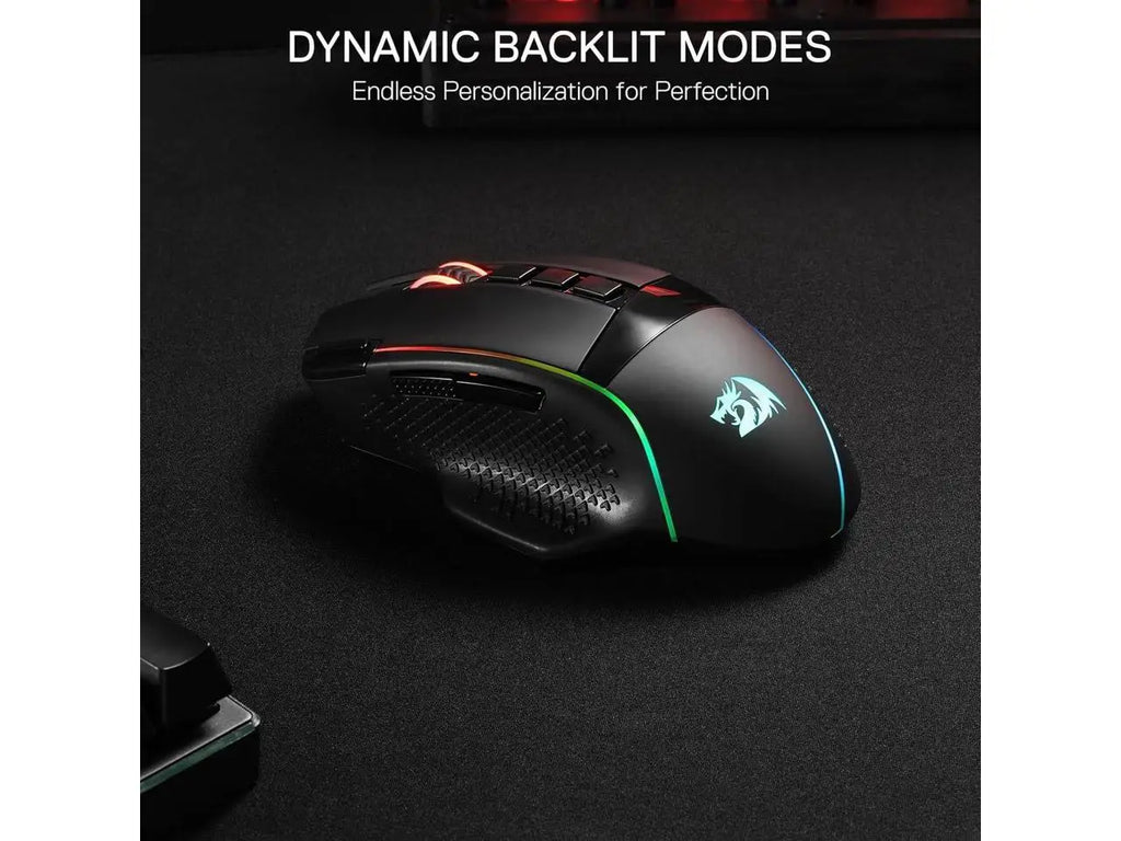 Redragon M991 Wireless Gaming Mouse, 26000 DPI 3-Mode Gamer Mice w/Rapid Fire Key, 9 Macro Buttons, Powerful Capacity and RGB Backlight for PC/Mac/Laptop