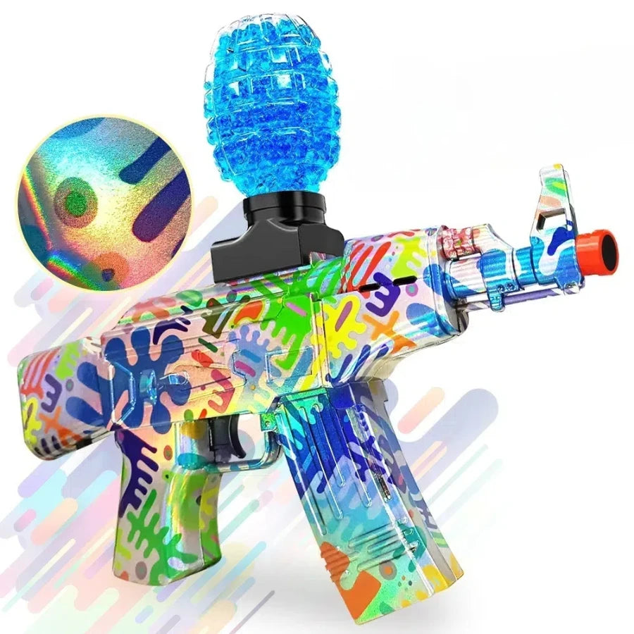 Electric Blaster Gel Ball Blaster Pistol Gun Toy, Automatic Splatter Gun with Glasses, Outdoor Activities (Without Water Beads)