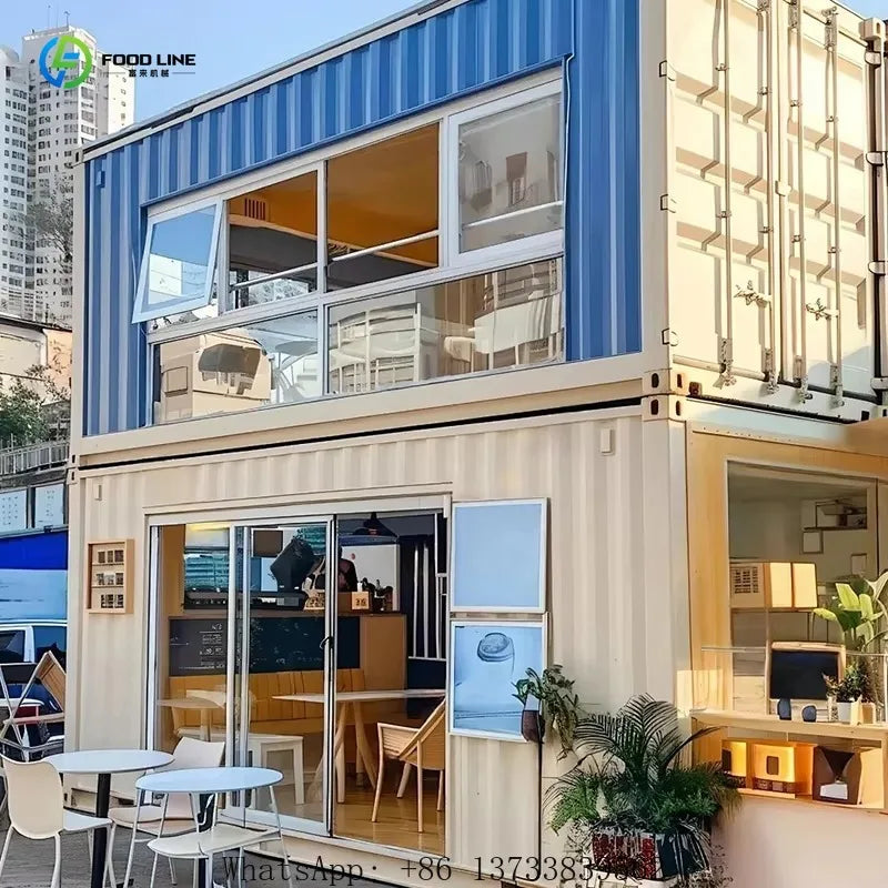 مطعم حاوية تجاري بمطبخ خارجي مخصص ومتجر حاويات متنقل للعمليات التجارية