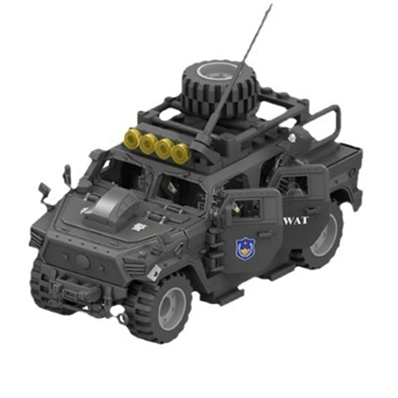 Militarys Riot Truck Helicopter Camouflage Commando Wranglers Car Off Roader Building Blocks Classic Model Sets Bricks Kids Kits