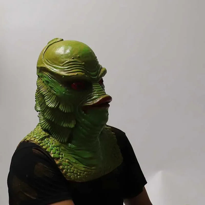 Creature From The Black Lagoon Green Fish Monster Mask Latex Mask Halloween Party Scary Full Head Masks Cosplay Props