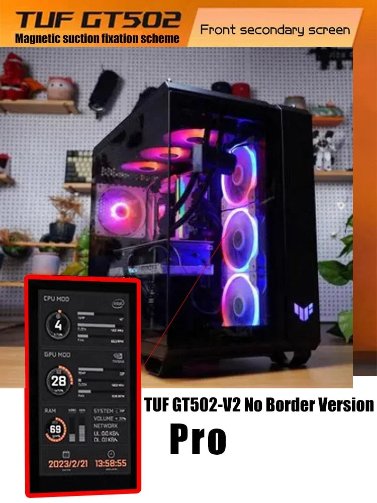 GT502 Case Monitor Screen Solution Panel Size/Themes Customized AIDA64 Gamer Secondary IPS Expand Dsiplay