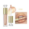 QIBEST 5 Colors Glitter Lip Glaze Long Lasting Lip Gloss Moisturizing Diamond Liquid Lipstick Makeup Shimmer Lipgloss Lip Tint
