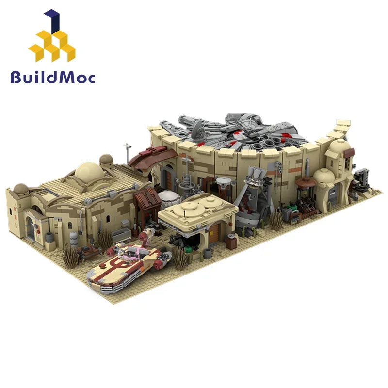 A New Hope StarW Seriers Desert Village Eisley-Cantina Tatooine Luke's X-34 Soro Speeder Fight Spacecraft Building Block Toy