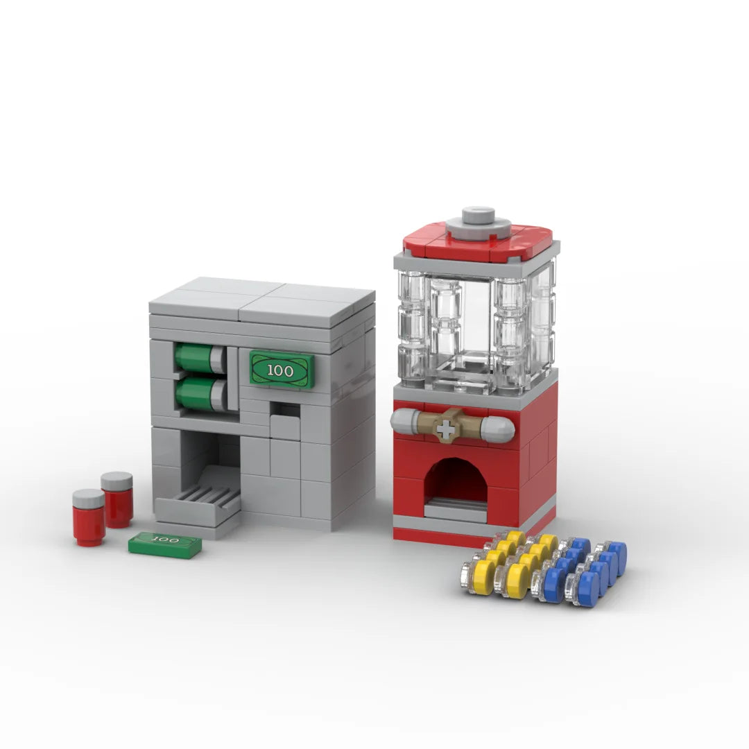 City Series MOC Scenes Street Vending machine View machine Decoration DIY Building Blocks Education Kids Toys
