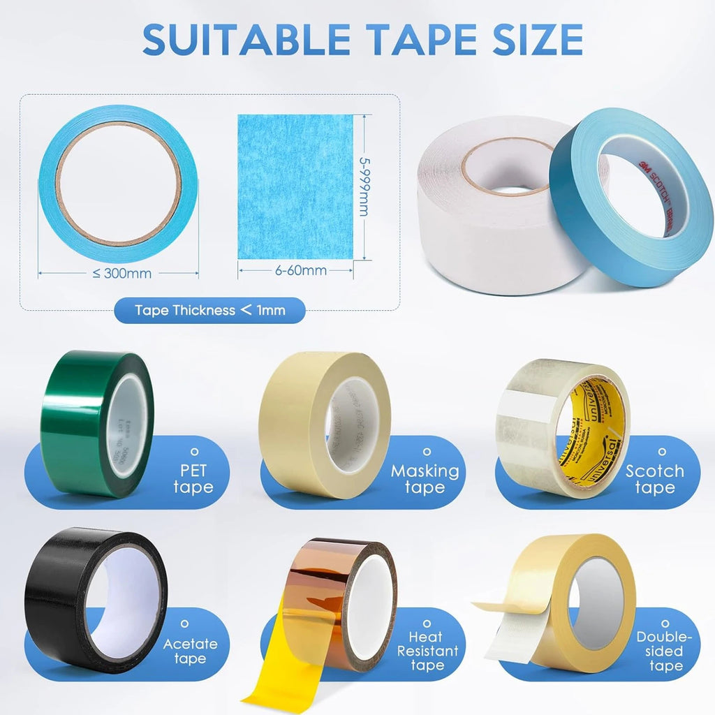 2 Rolls Design Automatic Cutting Machine Tape Dispenser with Silicone Gear Memory Storage Function for Strong Adhesive Tape