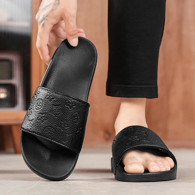 Men's Flip Flops Non-Slip Home Slippers Casual Beach Sandals Simple Summer Slides