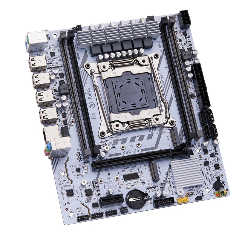 QIYIDA X99 Gaming Motherboard Kit with Xeon E5 2680 V4 DDR4 16GB=8Gx2 RAM M.2 NVME SATA USB for Desktop PC