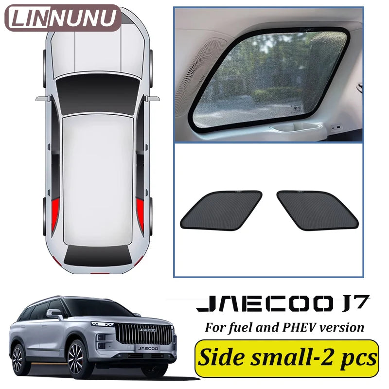 LINNUNU Car Sunshade Side Window Magnetic Mesh Curtain Summer Sun Shade UV Protection For Jaecoo J7 PHEV Fuel SHS Accessories