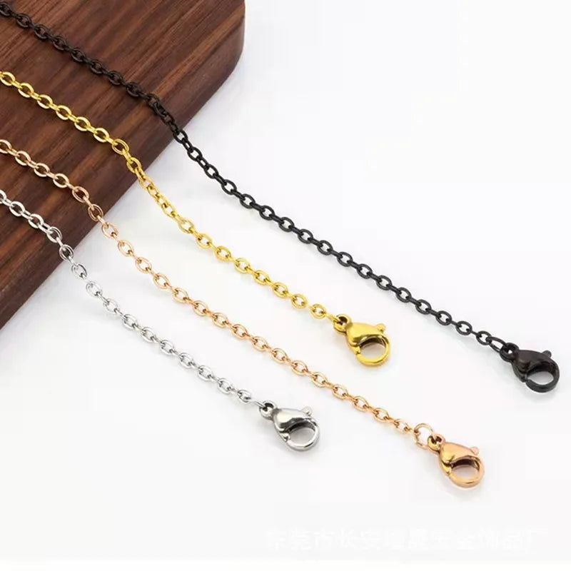 20pcs 304 Stainless Steel Plated PVD 18K Gold Flat Cable Chain Necklace for Bulk Wholesale
