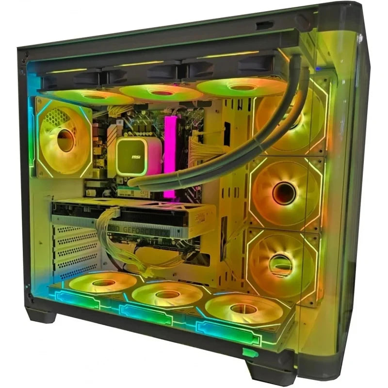 Gaming PC I9 Level E5-2650 CPU, GTX1050, B760 DS3H, 8GB 16G RAM DDR3, 256G M.2 SSD, 5 Fans RGB Case PC Gaming Gamer for Game