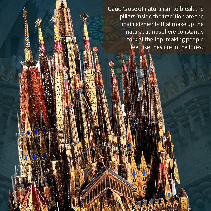 Microworld 3D Matel Puzzle Sagrada Familia Building Model Kits Laser Cut Assemble Jigsaw Toys Christmas Gifts For Teen Kid Adult