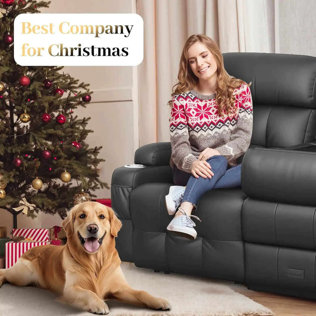 Recliner Sofa, Massage Reclining Sofa 3 Seater Sets Heavy Weight Capacity, RV Loveseat Couch Clearance with Flip Back, Custom