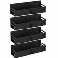 4 Pack Magnetic Spice Rack for Refrigerator, 2 Large & 2 Small Metal Fridge Side Organizer Shelves with Hooks, No Drilling Kitchen Storage Rack