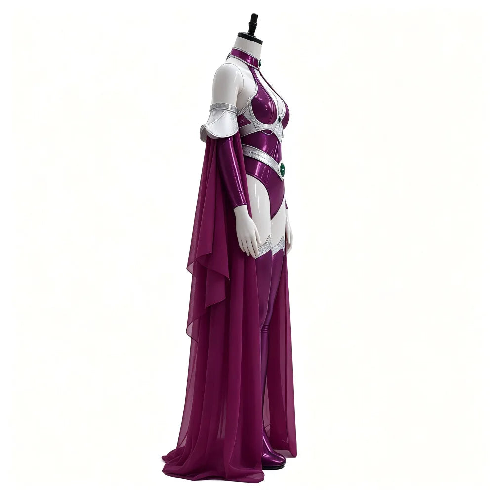 Anime Teen Titans Starfire‌ Purple Jumpsuit Cosplay Costumes for Halloween Party Costume Performance Clothes for Adults Women