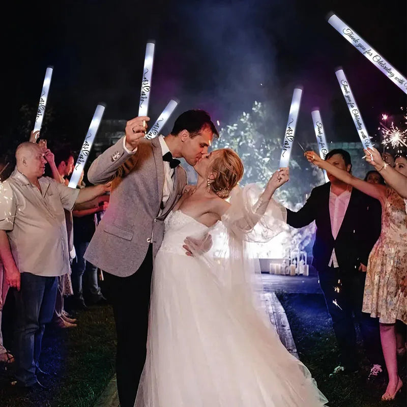 25-100Pcs Led Foam Glow Sticks Wedding Glow Sticks for Reception Light up Sticks Bulk for Wedding Party Concert Party Supplies
