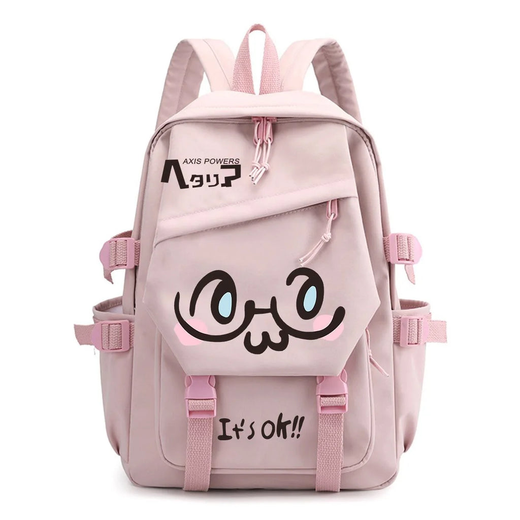 Axis Power Hetalia Backpack ‌fashion Cartoon Cute Print Student Schoolbag Men Women Lightweight Large Capacity Travel Backpacks