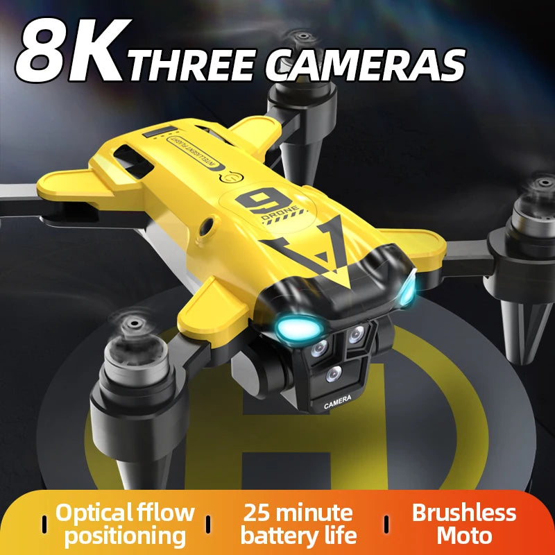 New B9 Pro RC Drone 4K 1080P Wide Angle Dual HD Camera Foldable Quadcopter WiFi FPV Altitude Hold， Long Endurance Drone - Equipped With Optical Flow Positioning And Dual High-definition Cameras, It Is The Perfect Gift For Adults And Aviation Photography E