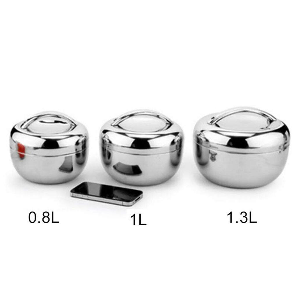 Portable High Quality Stainless Steel Round Lunch Box Food Storage Containers For Hot Food With Thermal Insulation Bento Box