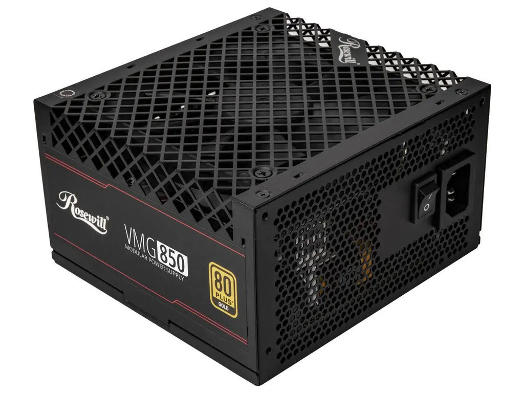 Rosewill VMG 850W 80+ Gold, ATX 3.0 & 3.1 Compatible, Full Modular Low-Noise Power Supply, PCIe 5.1 12V-2x6 Connector, 100% Japanese Electrolytic Capacitor, 120mm FDB Silent Fan - VMG850