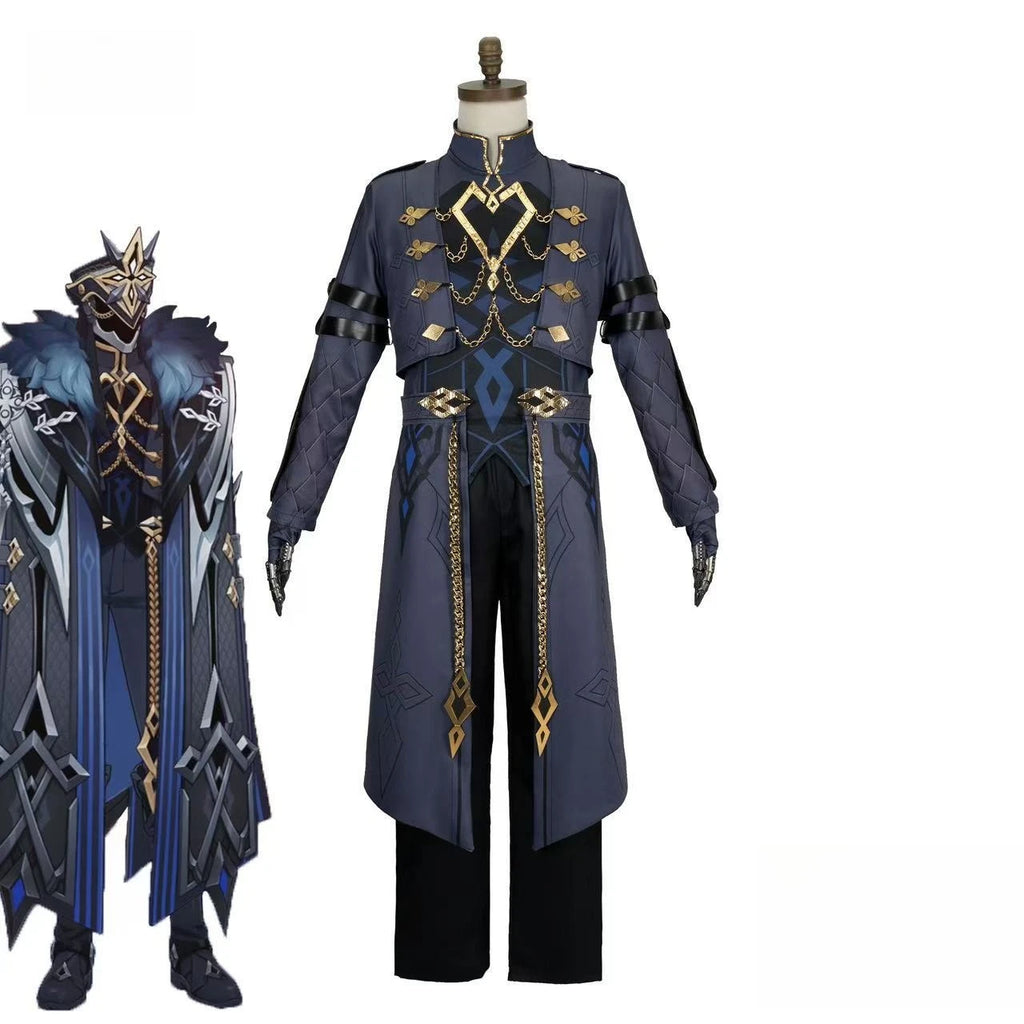 Genshin Impact II Capitano Cosplay Costume Fatui Harbinger Halloween Game Role-Play Outfit for Men Women Cosplay Party