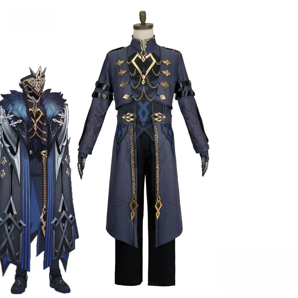 Genshin Impact II Capitano Cosplay Costume Fatui Harbinger Halloween Game Role-Play Outfit for Men Women Cosplay Party