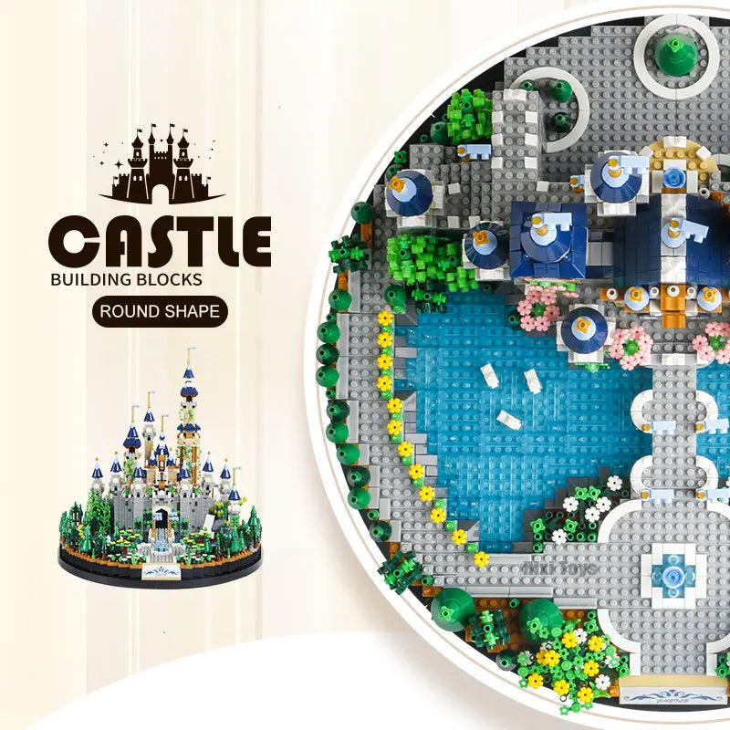 6180PCS Magic Castle Sakura House Building Blocks City Street Model With LED Lights Mini Bricks Toys Children's Christmas Gifts