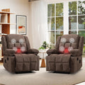 Classic Manual Recliners Set of 2 with Massage and Heat for Adults, Fabric Recliner Chair with Cup Holders & Side, Customized
