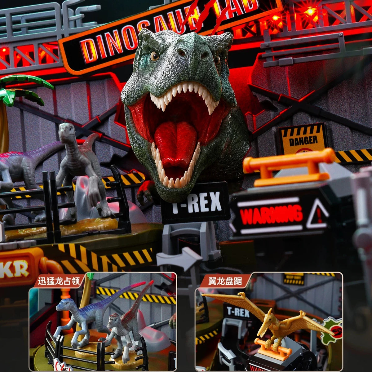 New Dinosaur Lab 3D Pinball DIY Building Blocks Kit MGPO1 LED Light Board Game Diorama Model 3D Assembly Dollhouse Birthday Gift