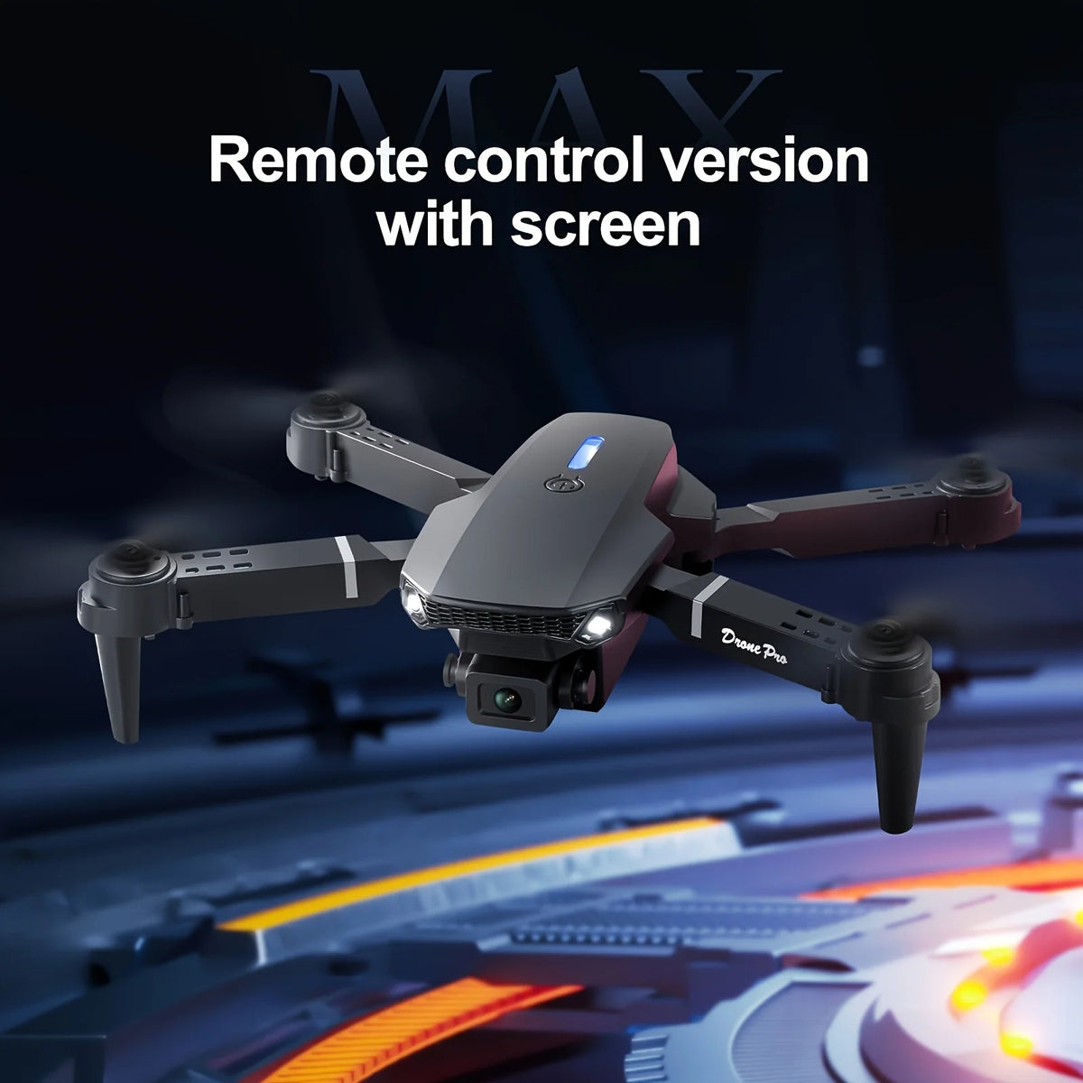 2026 Upgraded E88 PRO MAX Foldable Drone with Dual Cameras, 8K Screen Remote Control, Extra Batteries, One Key Return, Portable RC Quadcopter for Adult Beginners, Black Friday Christmas Holiday Gift